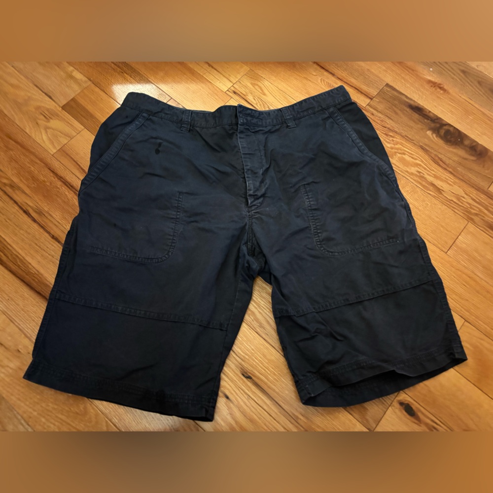 Faconnable Navy Blue Men Cargo Shorts Modern Fit